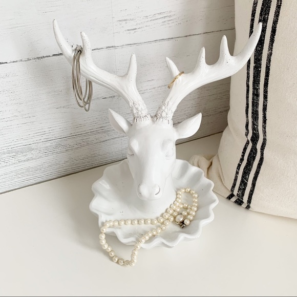 Other - White Deer Head Jewelry Holder Display
